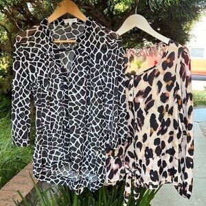 Bundle animal‎ print blouses size M Ganji x Eden & Olivia